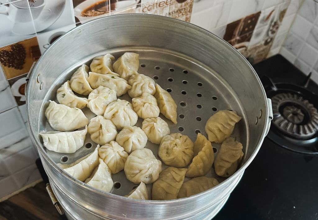Nepalis Dumplings in a basket